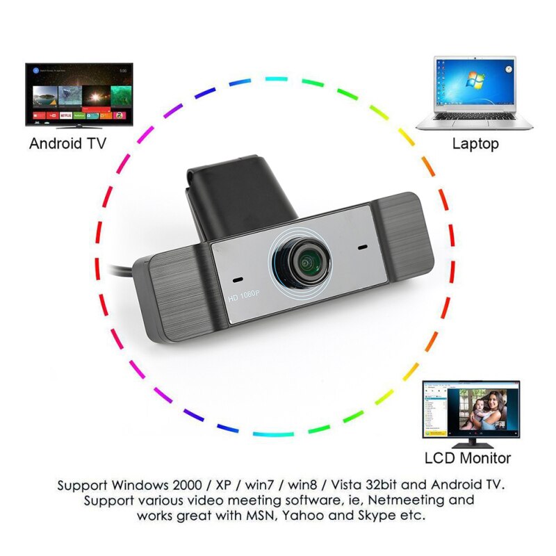 HD 4K 1080P Webcam Mini Computer PC WebCamera with Microphone for Live Broadcast Video Calling Conference Work