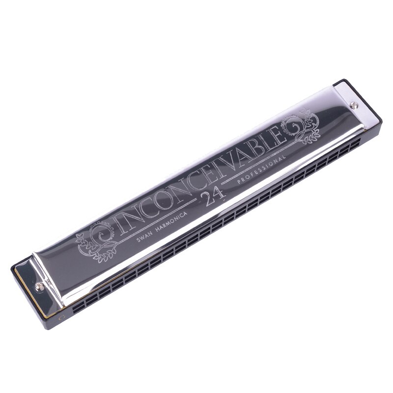 Swan SW24-4 trémolo Harmonica 24 trous, 48 tons de clé C avec boîte noire