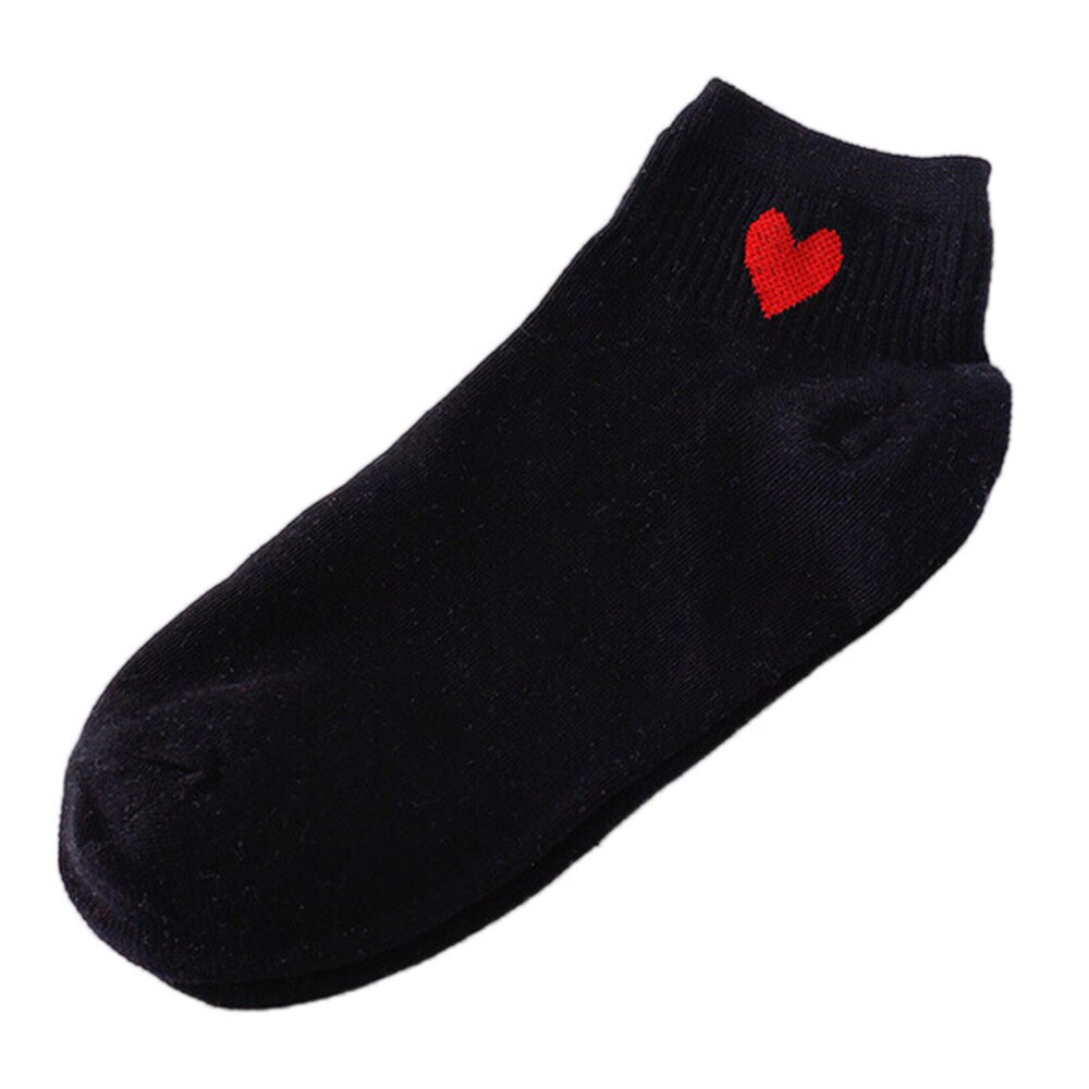 Chaussettes de Skateboard en forme de cœur pour femme, 1 paire, confortables, à la , pour l'hiver: BK