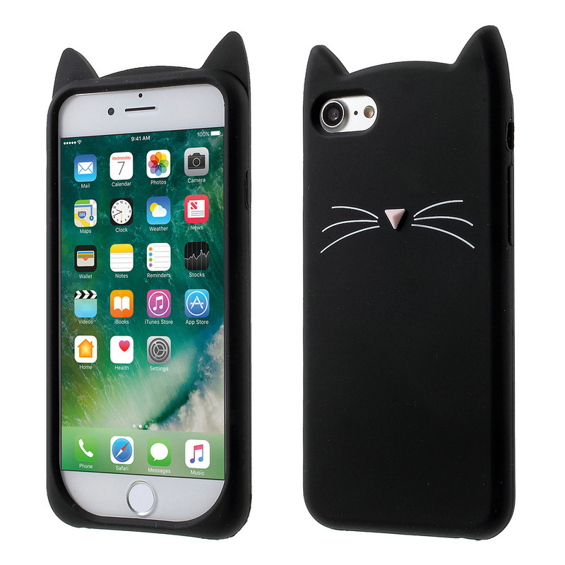Tecknat fodral till iphone 5 5s 3d silikon mjukt tpu katt telefonskal till apple iphone 5s se2016 fundaskal för flickor