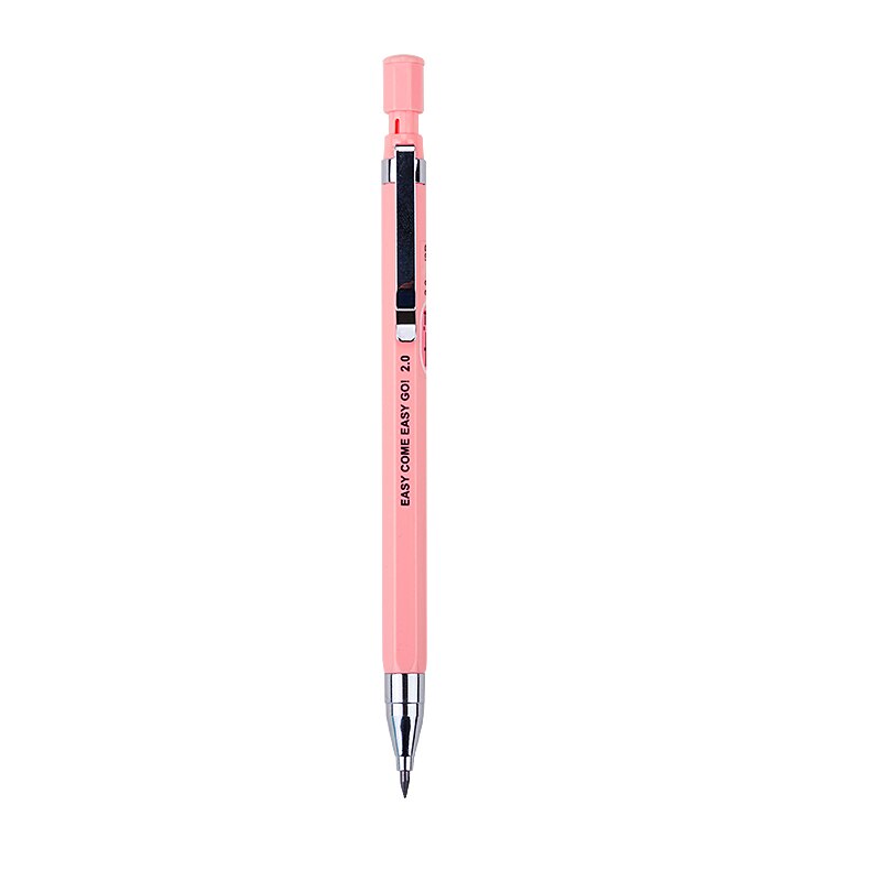 3 Pcs 2.0mm thick core mechanical pencil student writing can replace the refill lead with pencil sharpener stationery: pink 3pcs