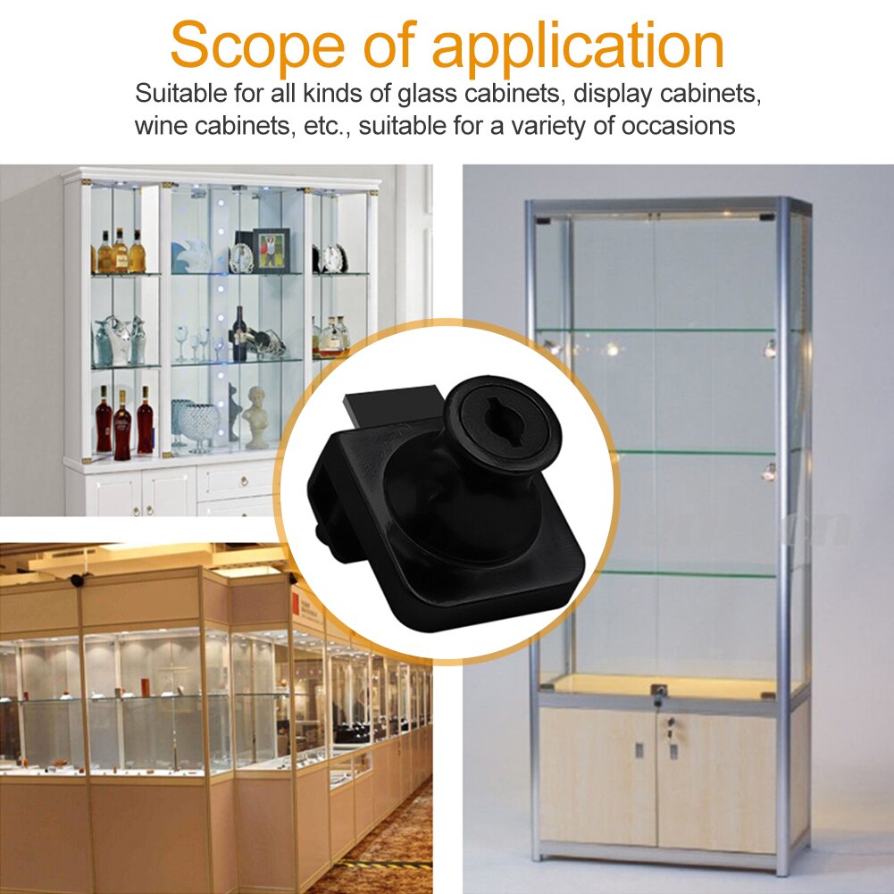 Dubbelt glas lås enkel glas sloten display showcase kast genom zinklegering cylinder skjutbart glas tryck genom sloten
