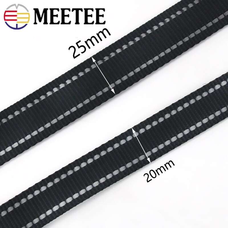Cinta de nailon reflectante para Collar de Mascota, cinta negra de 5M, 15-38mm, 1,8mm de grosor, accesorios para bolsos DIY