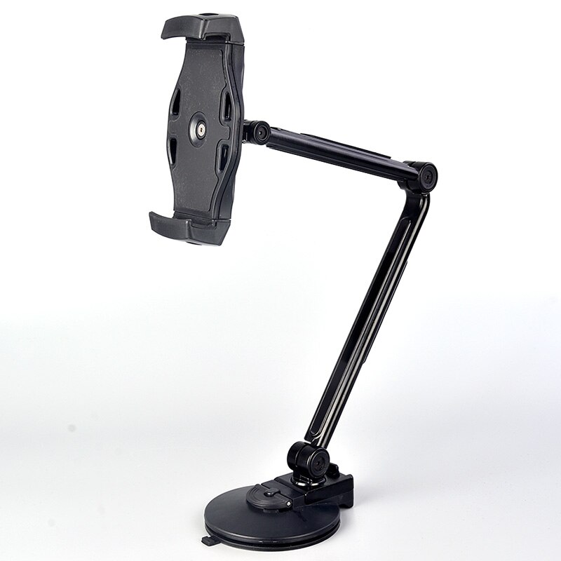 Tablet Stand voor Apple IPad Bureau Klem 360 Rotatie Verstelbare Beugel Desktop Holder Folding Arm Luie Bed Mount voor IPhone: A black