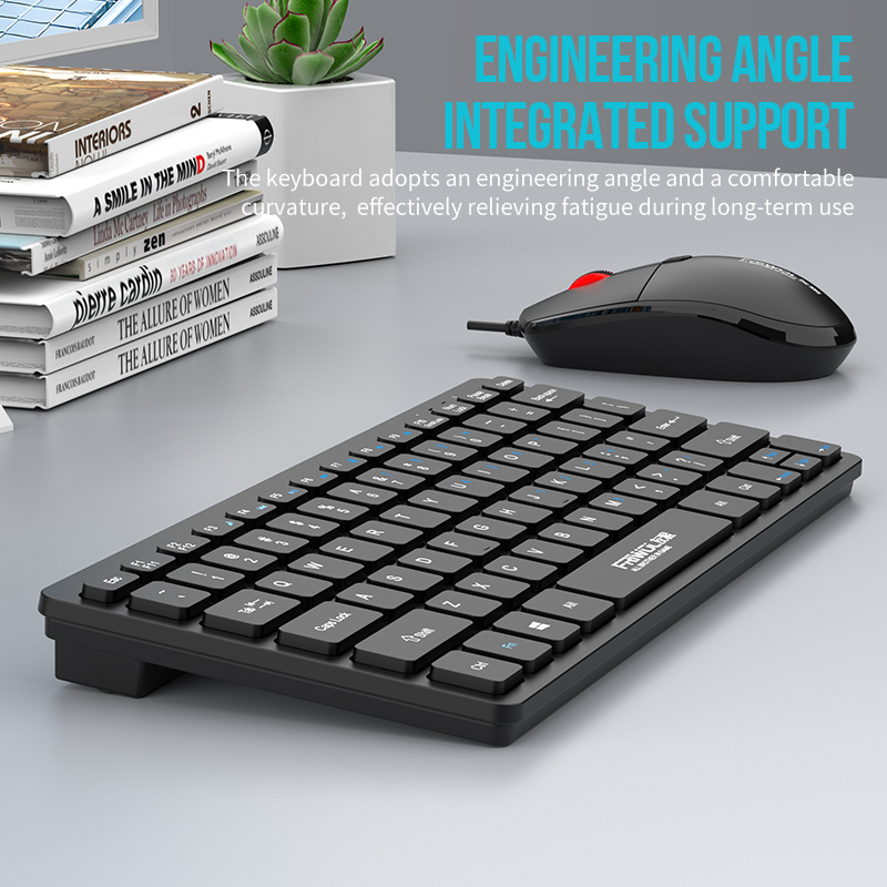 FRIWOL KT-100 Wired Keyboard Mouse Set 78 Key Mini Portable USB Laptop Desktop Computer Home Office CNC
