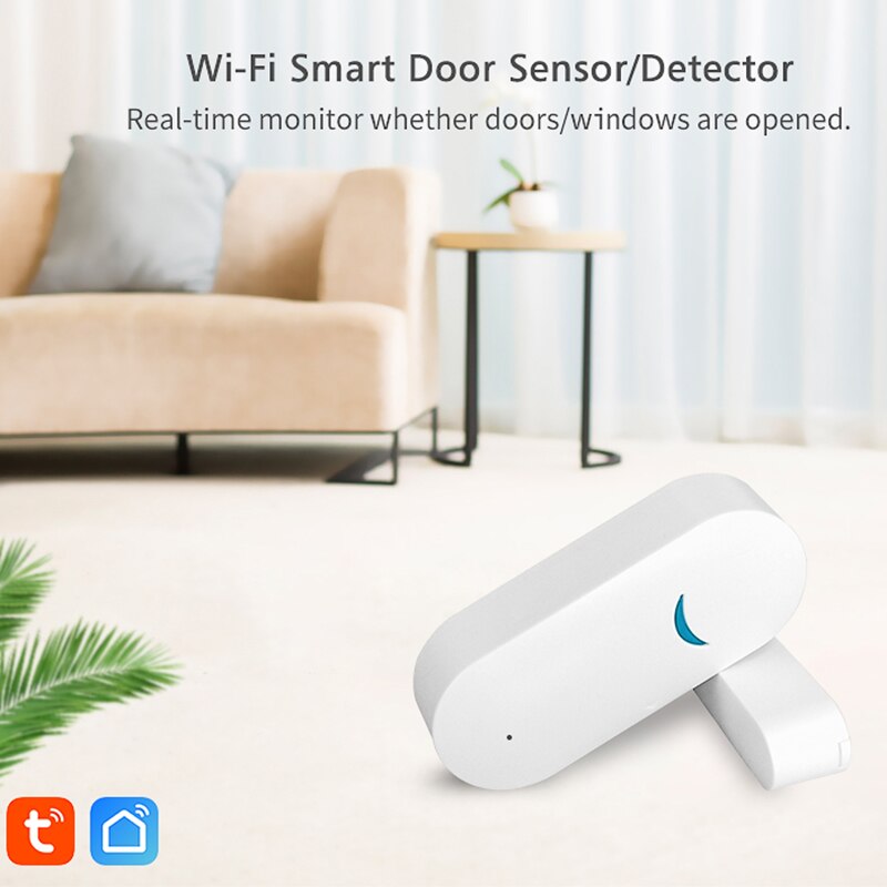 Tuya slimme wifi deursensor deur open / dicht detectoren wifi huisalarm compatibel met alexa google home tuya app ifttt