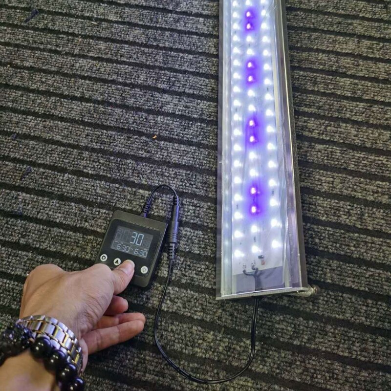 Controlador de luz LED para acuario, modulador de atenuación con pantalla LCD para tanque de peces, sistema de sincronización inteligente, amanecer y atardecer