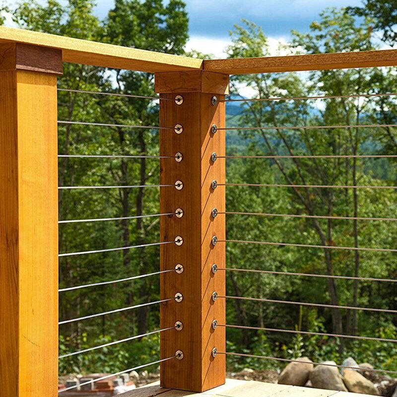 Stainless Steel Protector Sleeves for 1/8 inch Cable Railing, Wood Posts, DIY Balustrade T316 Marine Grade 24 Pack