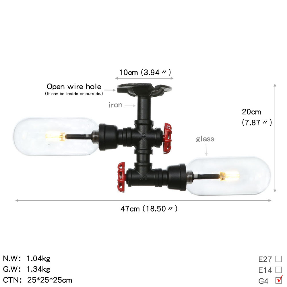 Retro Industrie Decke Licht Vintage Schwarz Wasser rohr Lampe sind Glas lampenschirm Lampen wohnzimmer schlafzimmer Lichter Hause Licht: 15