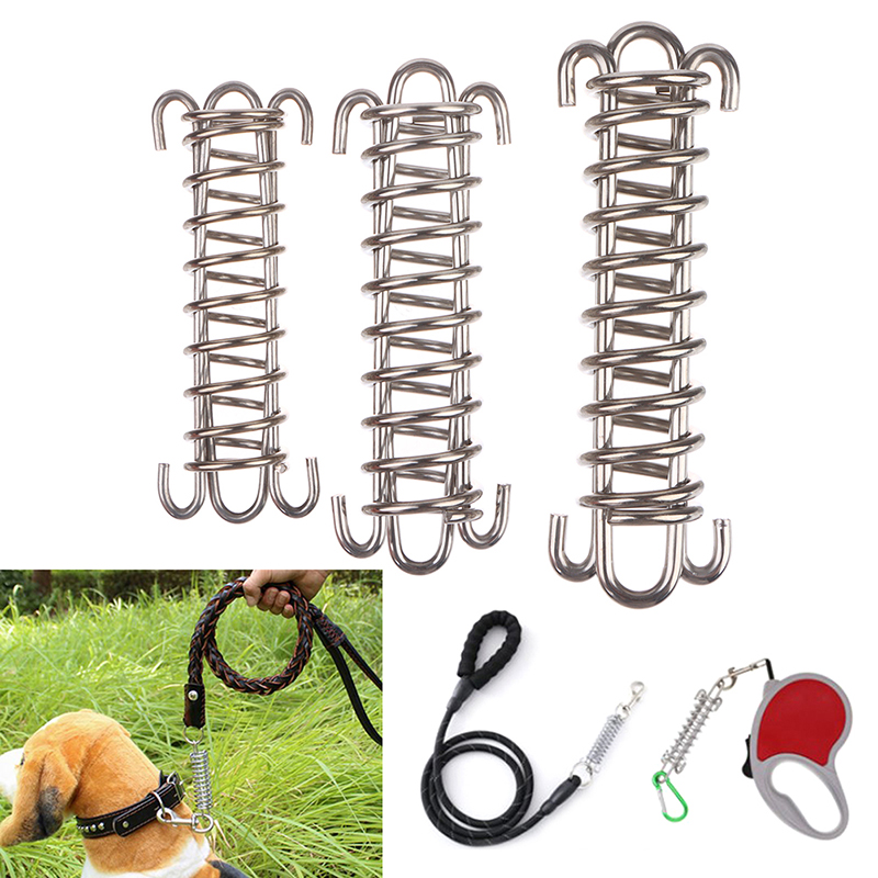 S/M/L guinzaglio per cani ammortizzatore ammortizzante tensione allenamento a molla parasole tenda in acciaio resistente corda fibbia fissa molla con coulisse