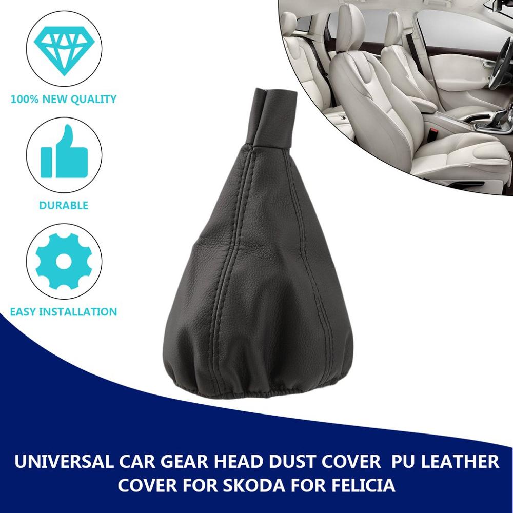 Universele Zwarte Auto Drijfwerkkop Stofkap Voertuig Leather Pookknop Boot Voor De Meeste Auto