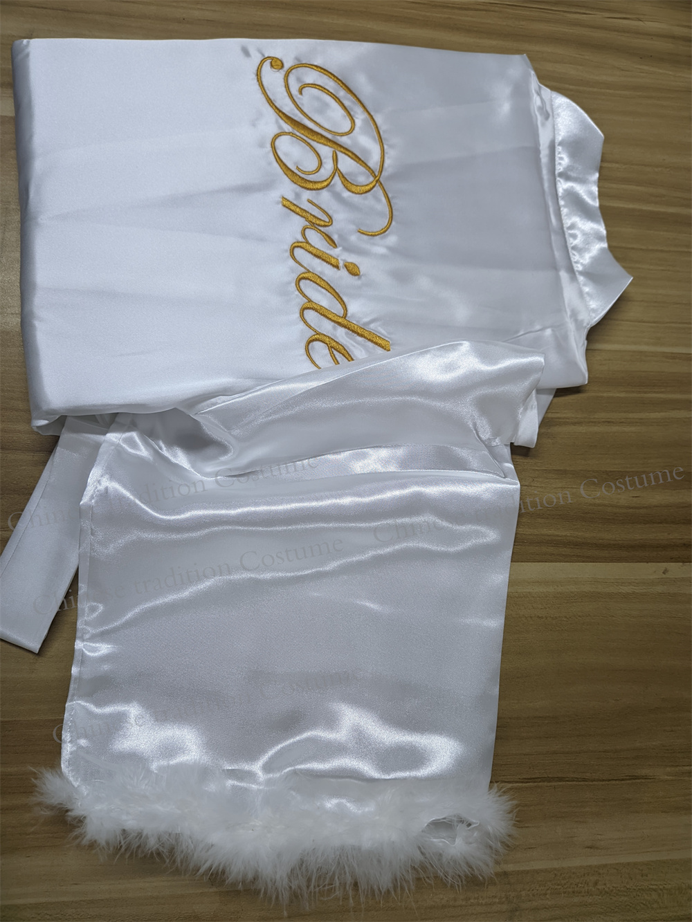 Robe de demoiselle d'honneur en Satin, Kimono, Lingerie intime, Sexy, manches plumes, peignoir, chemise de nuit, vêtements de nuit courts, taille unique