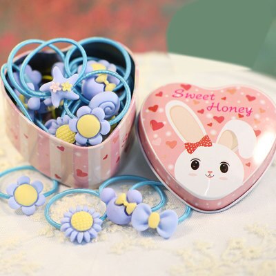 20 stücke Hairwear Cartoon Baby Mädchen Elastische Haar Bands Pferdeschwanz Halter Haar Seil Kinder Gummi Haar Bands Zubehör: Rabbit blue