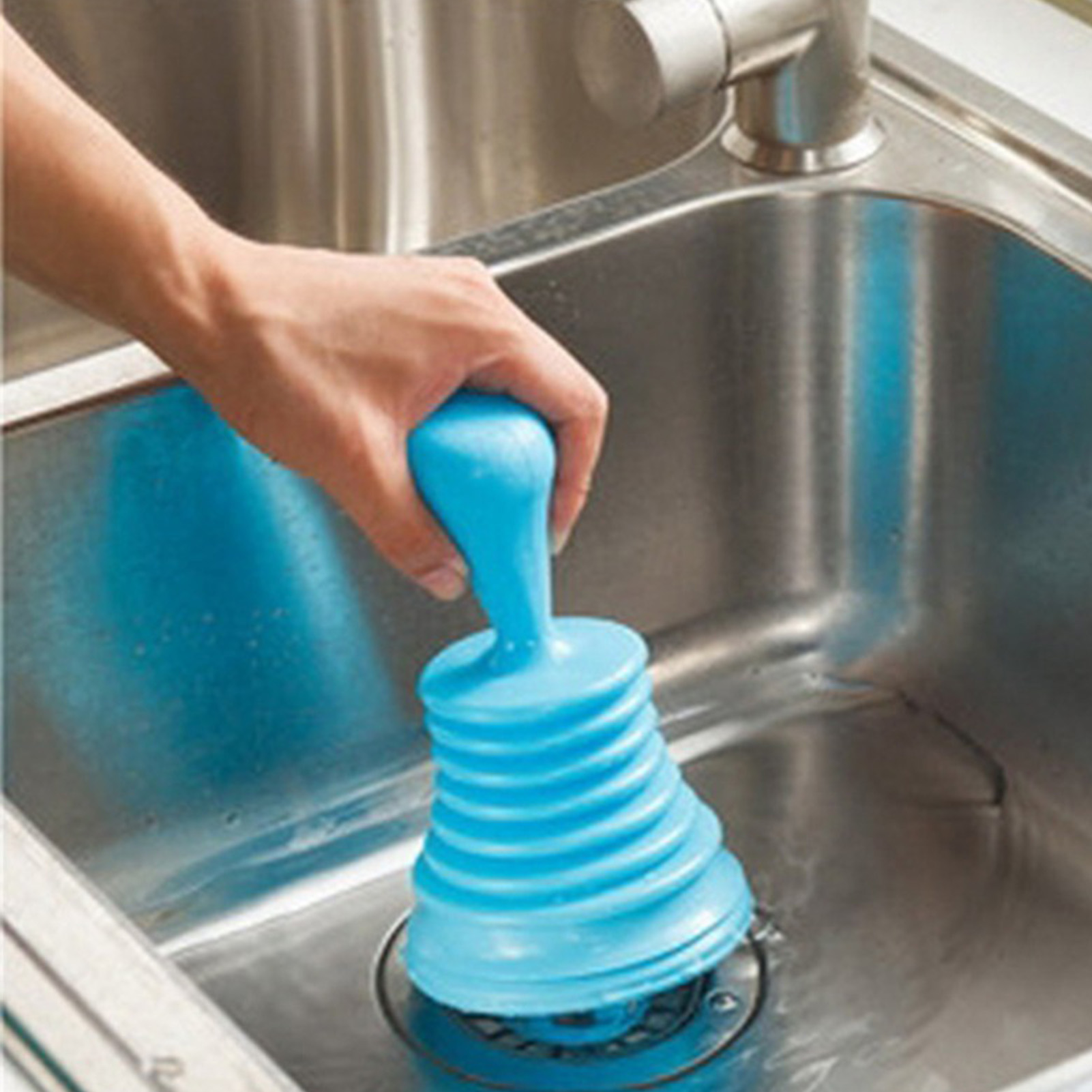 Kitchen Sink and Drain Plunger Hand Held Household Cleaner