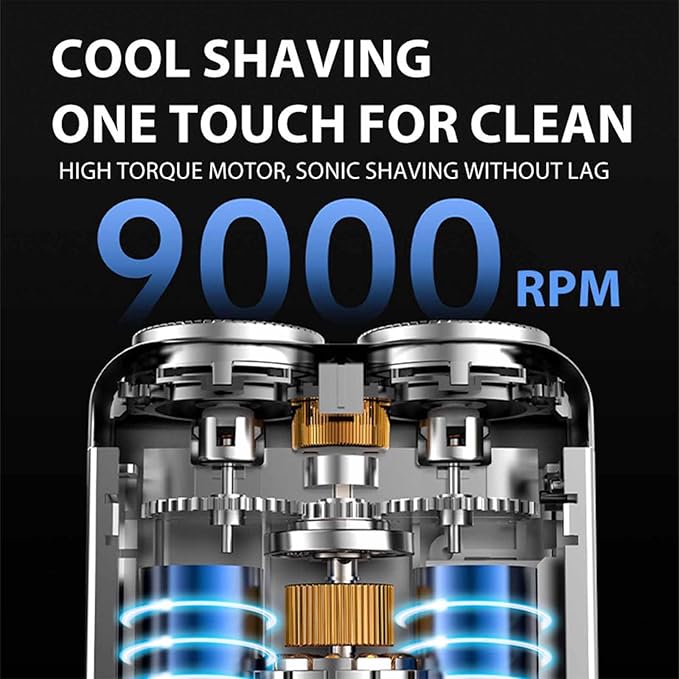 Mini Electric Shaver Dual Head Waterproof Type-C Rechargeable Shaver Travel Rotary Razor Men's Portable Hair Beard Trimmer Tool