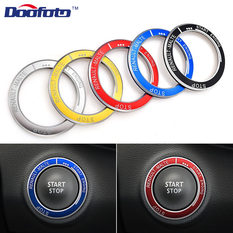 Doofoto Auto Start Motor Button Key Ringen Bescherming Interne Decoratie Auto Styling Case Voor Renault Kadjar Megane Duster