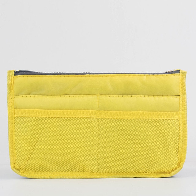 MOGULVXING Inserto Dell'organizzatore del Sacchetto Cosmetico di Trucco Delle Donne di Nylon di Viaggio Tote Della Borsa Della Borsa Grande fodera Della Signora sacchetto di Tote di Stoccaggio Borse: Yellow