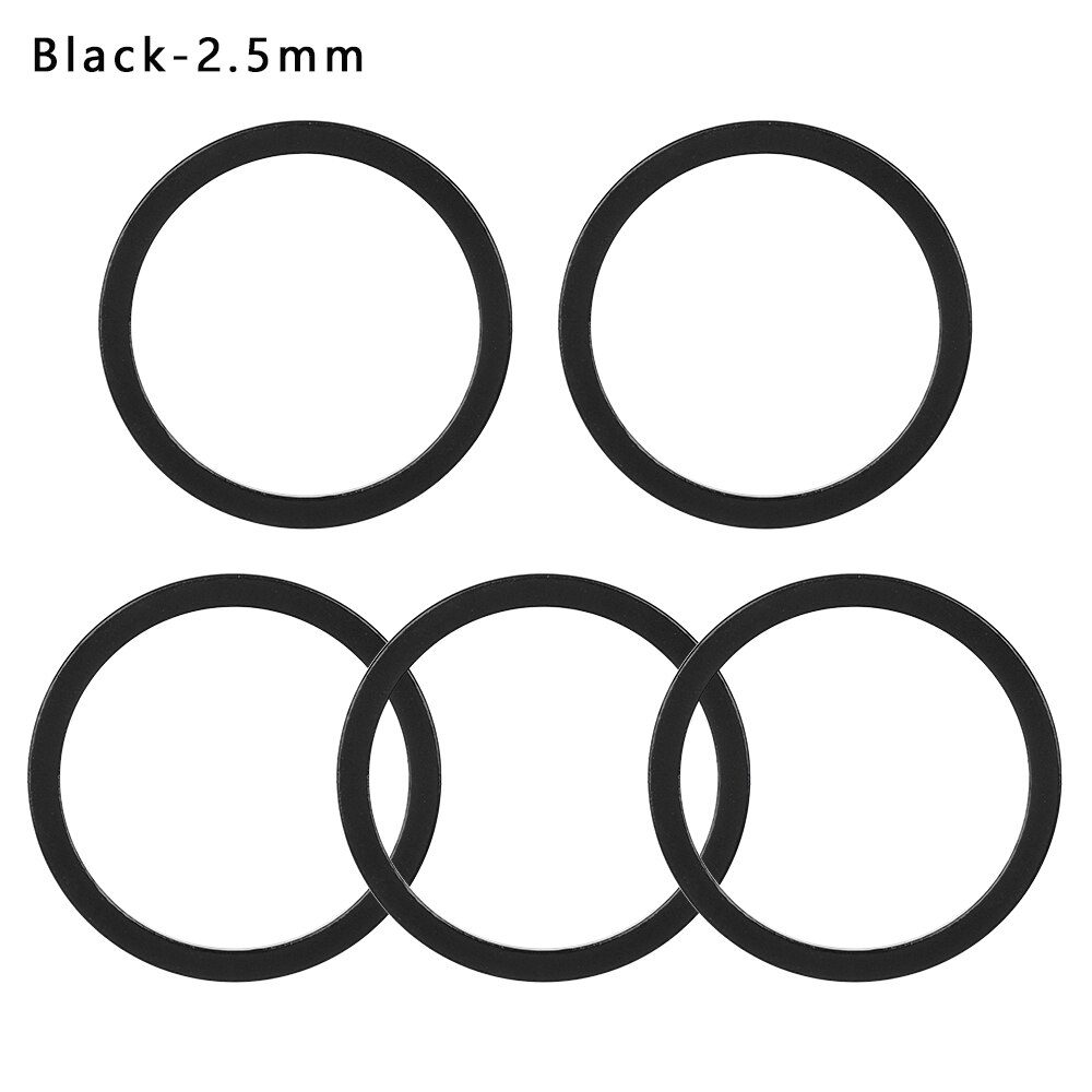 5PC 1~2.5mm Aluminium Alloy Bicycle Flywheel Hub Spacer MTB Bike Bottom Bracket Washer Bike Axle Washer Gasket Freewheel Gap: Black 2.5mm