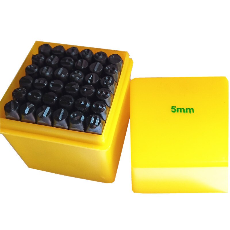 36pcs/set 5mm Leather Alphabet Number Stamping Punch Tools Metal Stamps Pressing Kit For Belt DIY Leather Stamp Tools