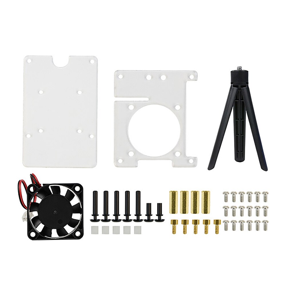 Camera Accessories Acrylic Shell Cooling Fan Tripod Radiator Rack Kit for Raspberry Pi 3B/3B+/4B