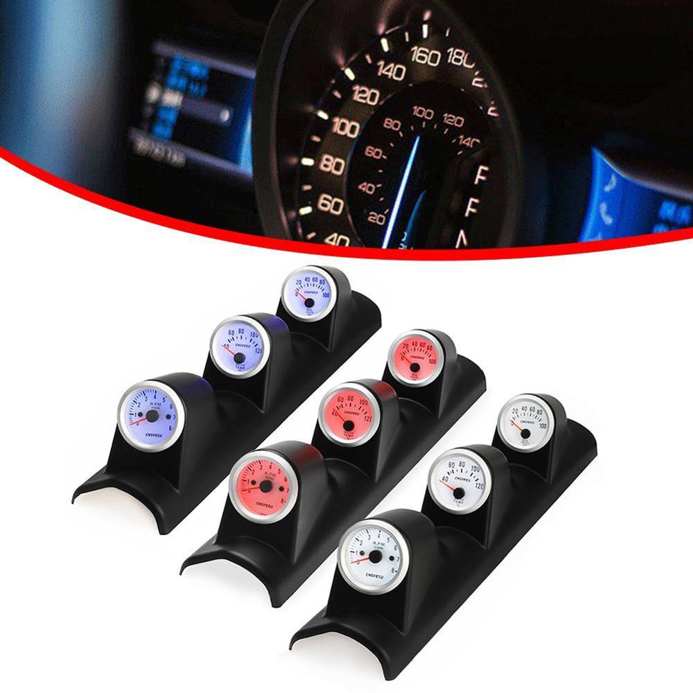 12V 2 "52Mm Led Elektrische Auto Bar Turbo Boost Gauge En Met Sensor Meter Drie-In-Een Houder Accessoires 1 * Schroef Meter I6D4