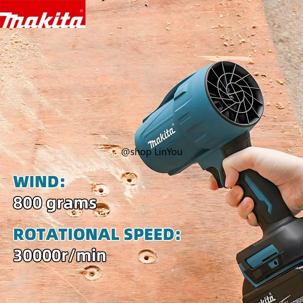 Makita 30000 rpm krachtige turboblazer, 18v luchtblazer met turbomotor, oplaadbaar, inclusief lichtgewicht autoreinigingsgereedschap.