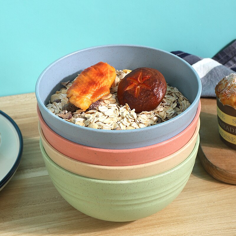 Kids Bowl Tableware Plates Food Dishes for Serving Soup Dinnerware Single Plastic Not Fragile Wheat Straw Offering Bowl Eating