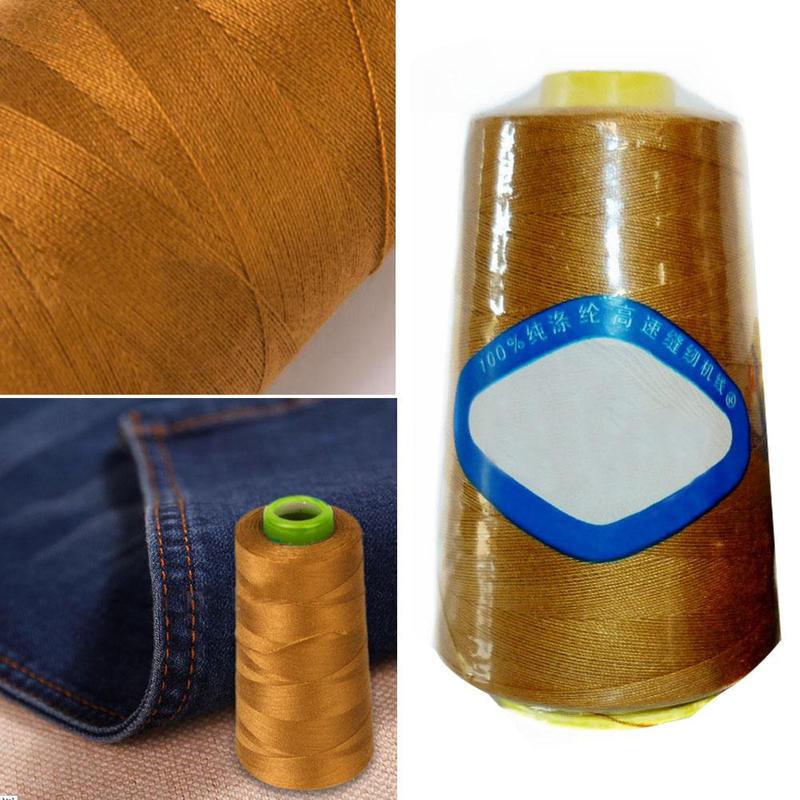 3000 yards jean sytråd tyk polyester tråd polstring jeans denim knap sy håndværk guld sytilbehør