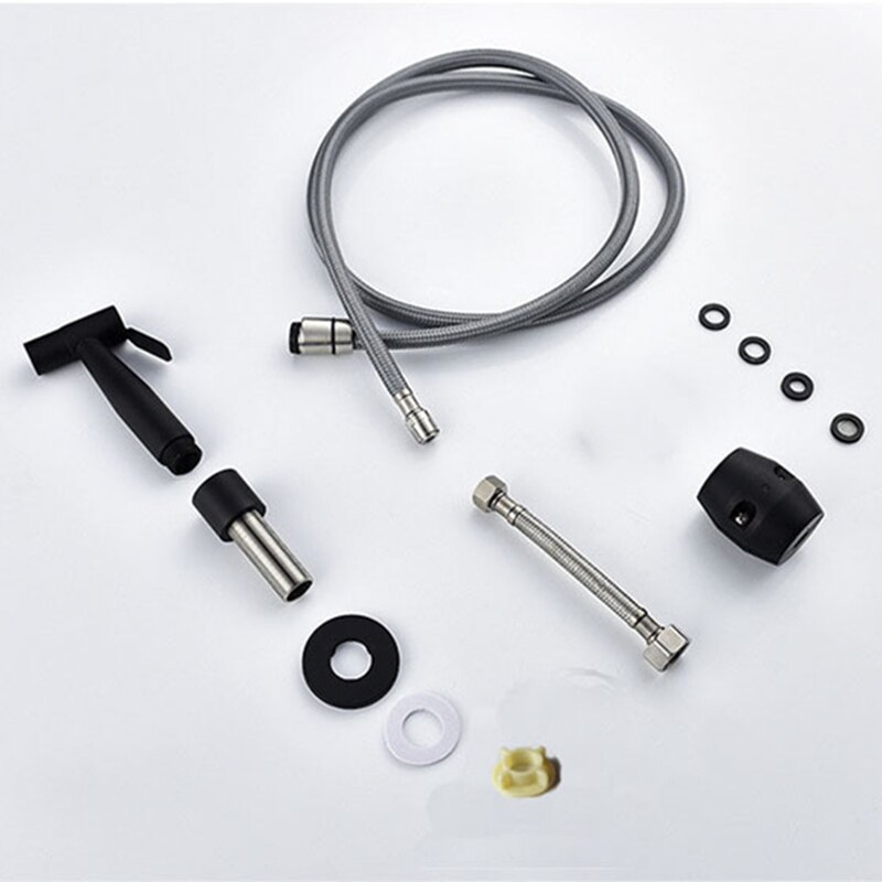 Black Stainless Steel Kitchen Shower Replacement Head Sprinkler Diffuser Water Saving Pressure Increased Degree Rotation