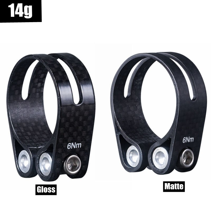 14G/Peice Full Carbon Fiets Zadelpen Klem Road Mtb Fiets Zadelpenklem Fietsen Onderdelen 34.9/31.8 Mm 3K Mat/Glanzend