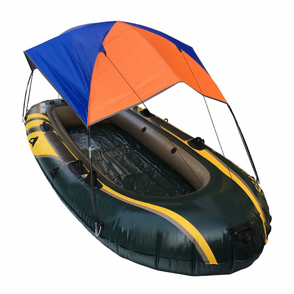 Inflatable Boat Tent Waterproof Rubber Boat Folding Awning For 4 People Anti-wind Glass Fiber Rod Polyester Cloth