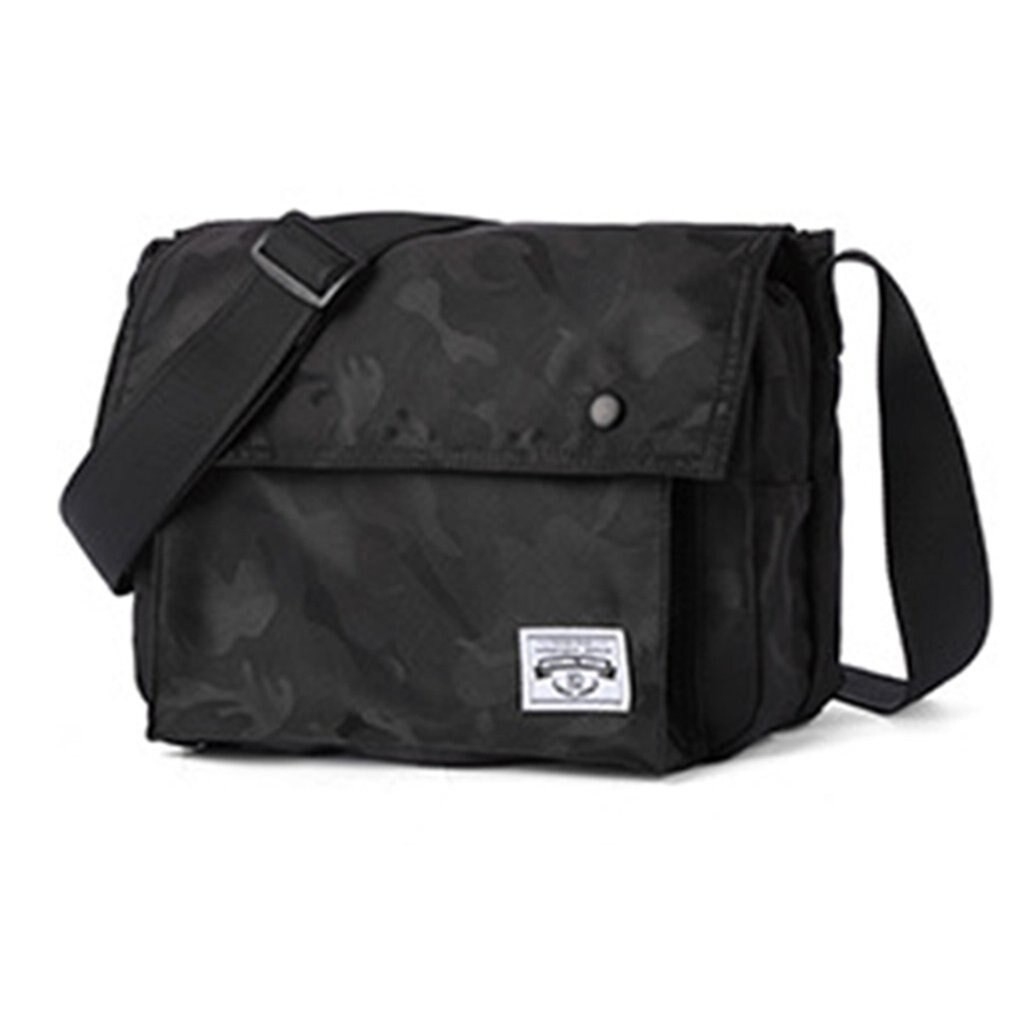 2020 na moda masculina bolsa de ombro à prova dwaterproof água simples moda saco do mensageiro dos homens casual saco do mensageiro dos esportes saco da juventude saco de escola: Camouflage Black L