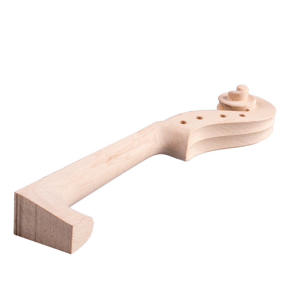 NAOMI Maple Wood Violin Fiddle Neck Unfinished Violin Pasts Drilled Holes Nice Carved Fit For 1/8 Violin