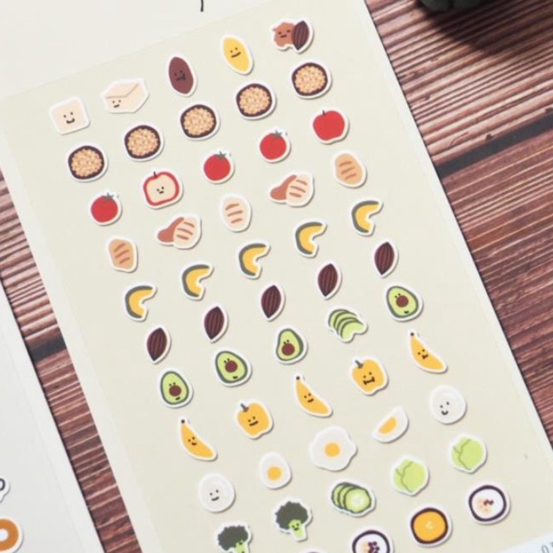 Korea suatelier mini serie papir klistermærker søde frugter grøntsager udstansninger gør-det-selv scrapbog hjem dekorative sonia leverandør