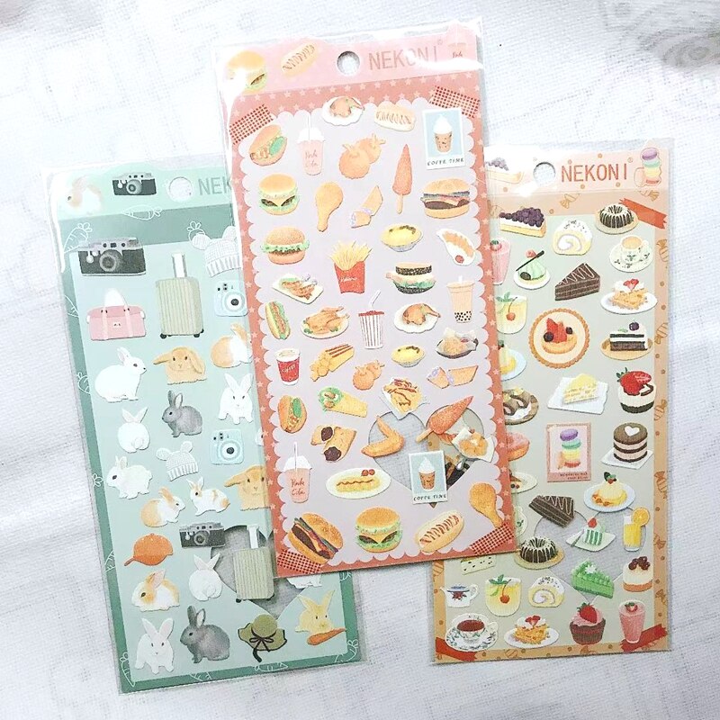 Cute Aesthetic Food Stickers Cake Bread Scrapbooking Journal Sticker Diary DIY Decoration Stationery Hobby Craft Supplies