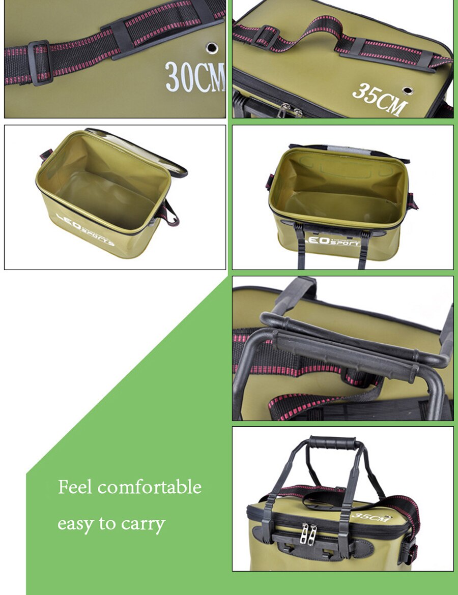 Portable Folding Large Fly fish Bucket EVA material Storage Case Outdoor Fishing Water Tank Tackle Box For Live Fish Accessories