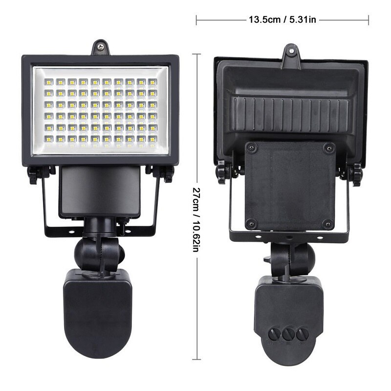 LED Solar Lamp Waterdichte Solar Light Pir 60 100 LEDs PIR Bewegingsmelder Deur Wandlamp Buitenlamp Security Spot verlichting