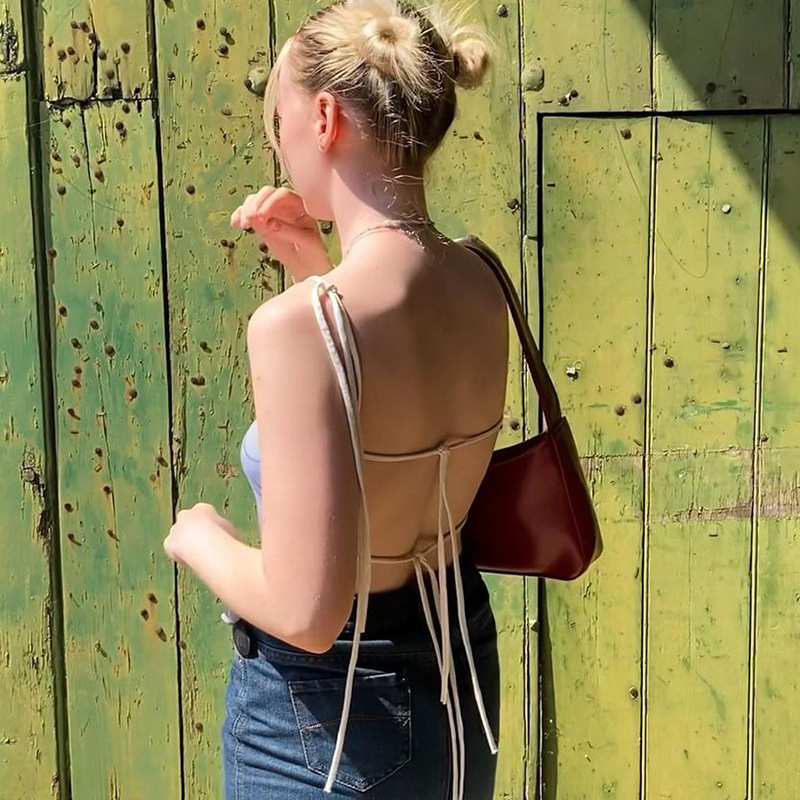 Xingqing y2k Aesthetic Cami Summer Slim Spaghetti Strap Backless Camisole Sweet Kawaii Vintage Pattern Sleeveless Crop Tops