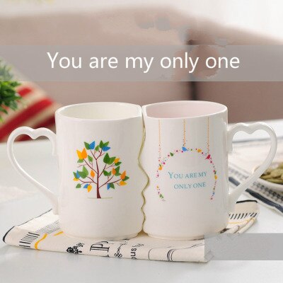 2 pièces/ensemble en céramique Couple tasse tasse à eau tasse à café lait tasse mariage Valentine: K Bubble wrap
