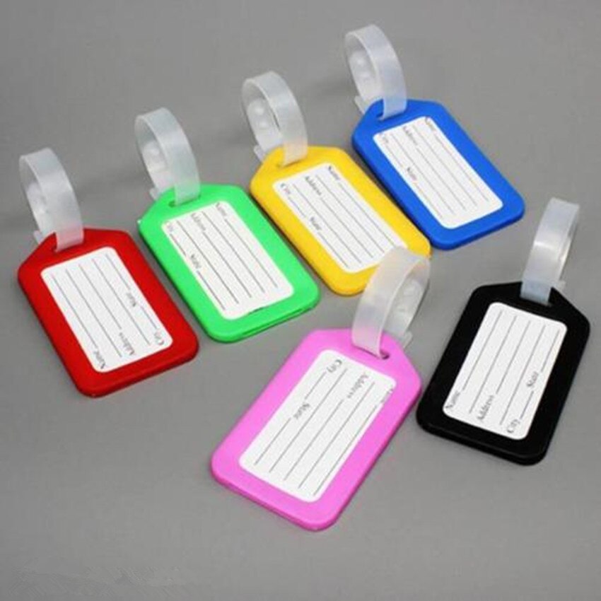 10X Travel Luggage Bag Tag Name Address ID Label Plastic Suitcase ...