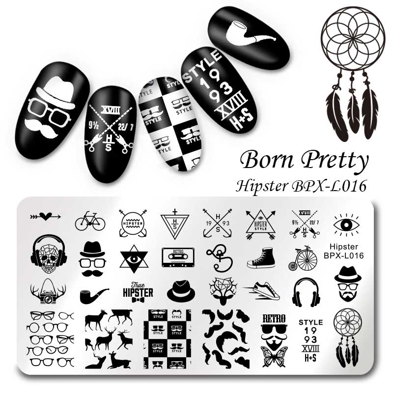 Geboren Pretty Stamping Plates Kit Xmas Bloemen Rvs Nail Art Stencil Nail Stempel Template Nail Accessoires 5 Stks/set