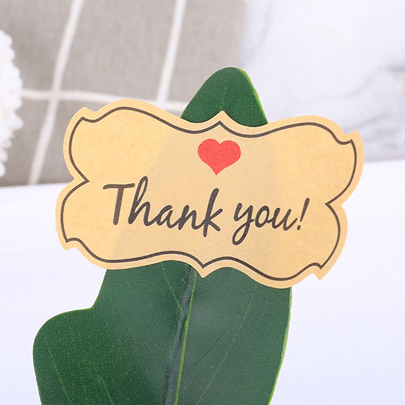 10 Sheets/80 Stickers Simple \"Thank you\" Letters Print Label Stickers Craft 667A