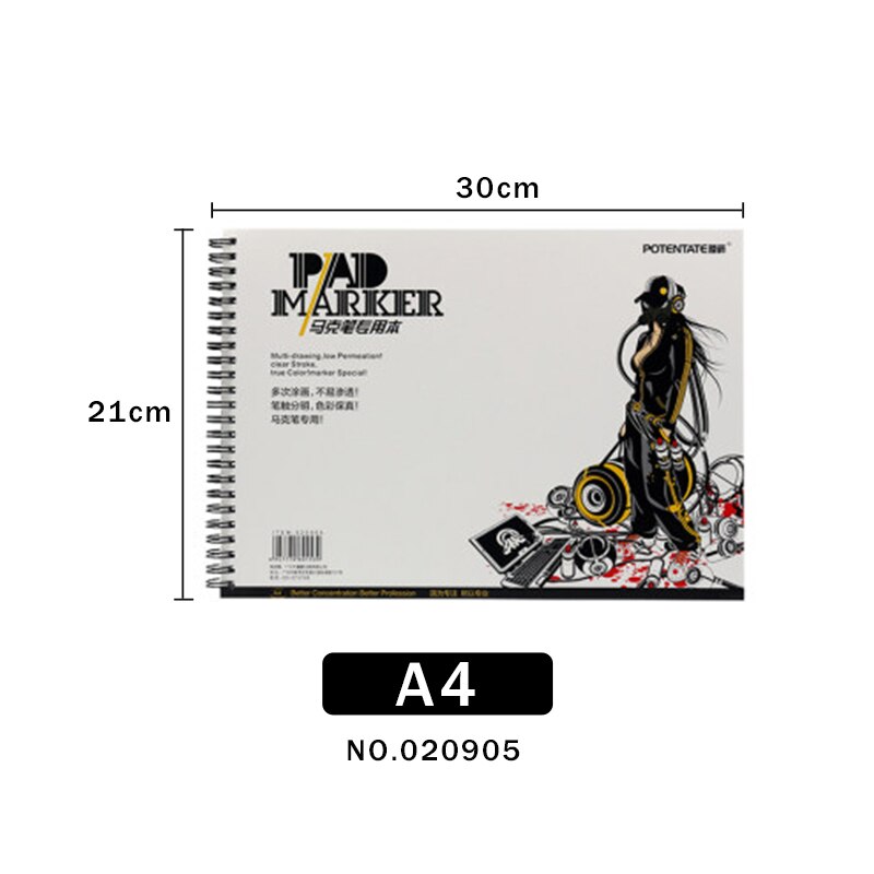 Rotulador de papel A3, A4, A5, 32 hojas, dibujo artístico, libros de papelería para colorear, pintura de acuarela, bocetos: A4