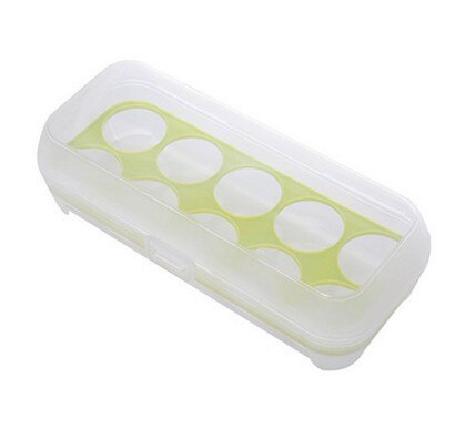 Soporte de plástico para bandeja de huevos contenedor de almacenamiento portátil, organizador con tapa para bandeja de huevos para el hogar, 1 Uds.: Green 10 grids