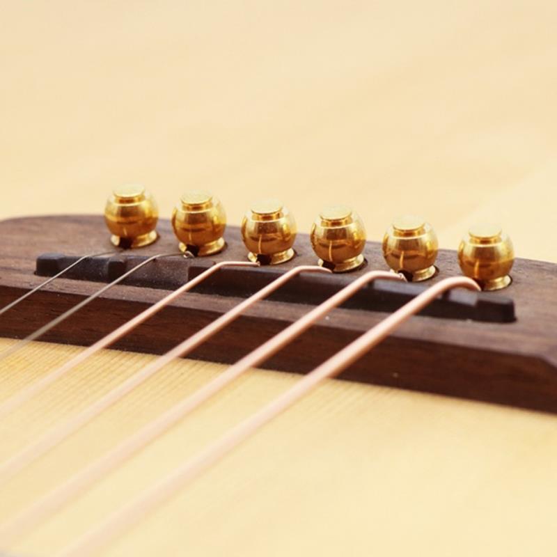 6 Pieces/lot Guitar Strings Nail Metal Acoustic Guitar Bridge Pins Brass Guitar Strings Fixed Cone String Pins String Nails