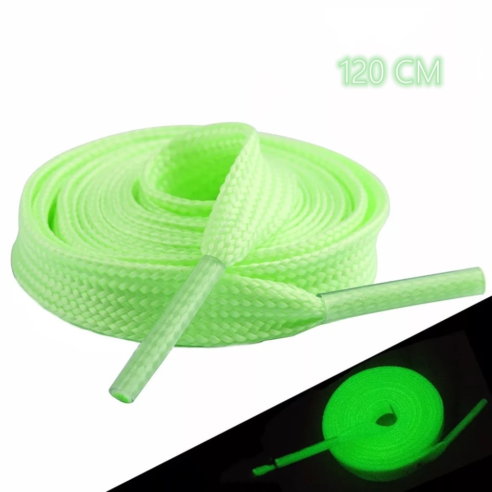 Elf in de nacht lichtgevende veters brede veter platte canvas sneakers fluorescentie schoenveters 120 cm wit groen roze blauw geel