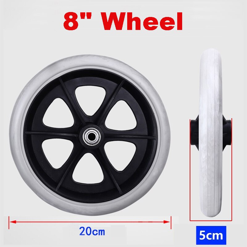 200Mm 8 &quot;Rolstoel Wielen Kleine Kar Rollen Stoel Wielen Accessoires Grijs Rubber Kleine Non Marking Rolstoel Wiel Vervangen