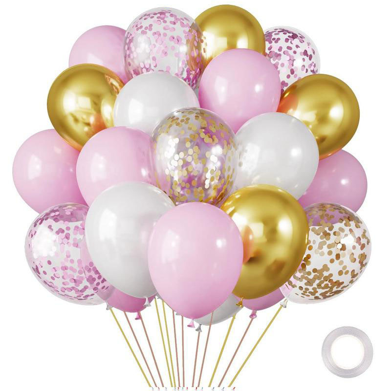 30 Uds. Globos blancos y dorados de 10/12 pulgadas, globos blancos perlados, globos de confeti dorados para cumpleaños, bodas, de aniversario: camouflage