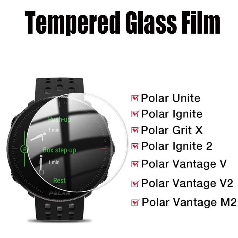 Glas til polar unite ignite 2 vantage  v2 m2 v skærmbeskytter hærdet glas 9h ridsefast beskyttelsesfilm tilbehør