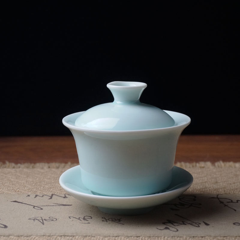 [storhet] longquan celadon porslin gaiwan kina tekoppar knastrig glasyr tekanna drinkware 150ml: E